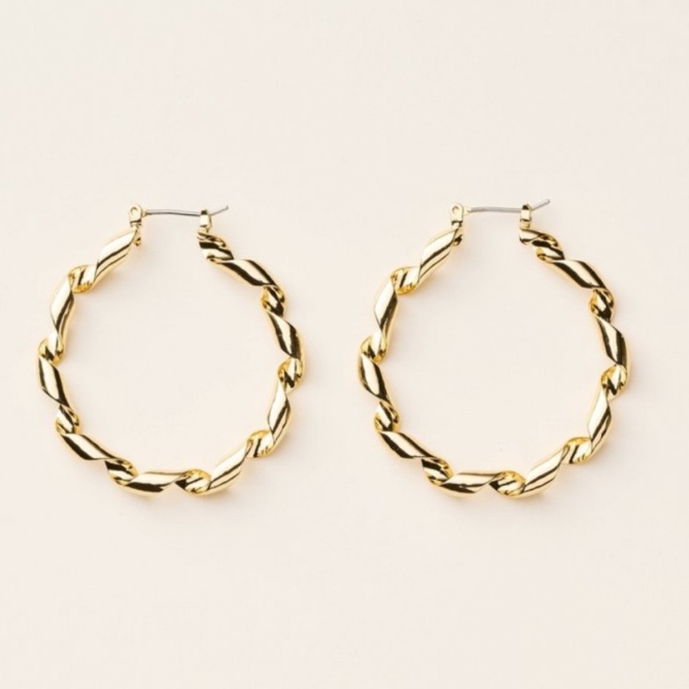 Kate Spade x Target Metal Ribbon Gold Hoop Earrings NWT